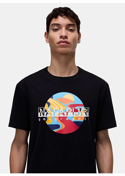 NP0A4IE69411-S-VALDOR Ss Siyah Relaxed Erkek T-Shirt modelleri