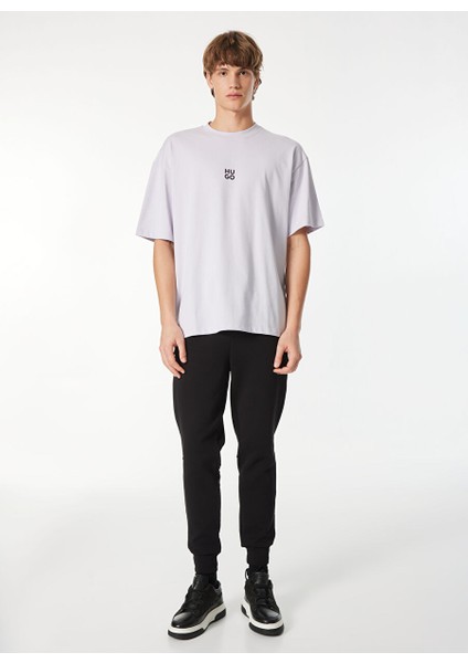 Açık Mor Erkek Oversize Düz T-Shirt 50521269_DFLOFIRE