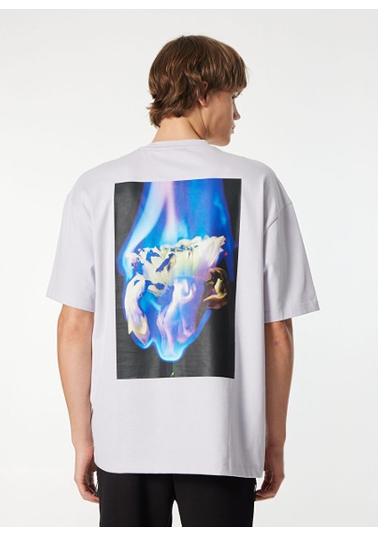 Açık Mor Erkek Oversize Düz T-Shirt 50521269_DFLOFIRE