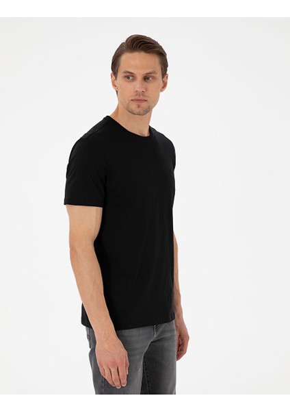 Siyah Slim Fit Basic Tişört