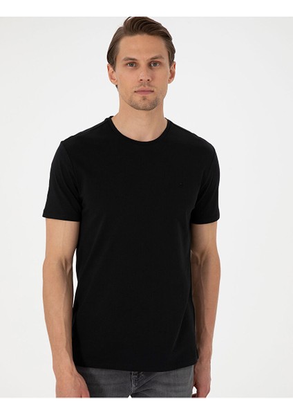 Siyah Slim Fit Basic Tişört