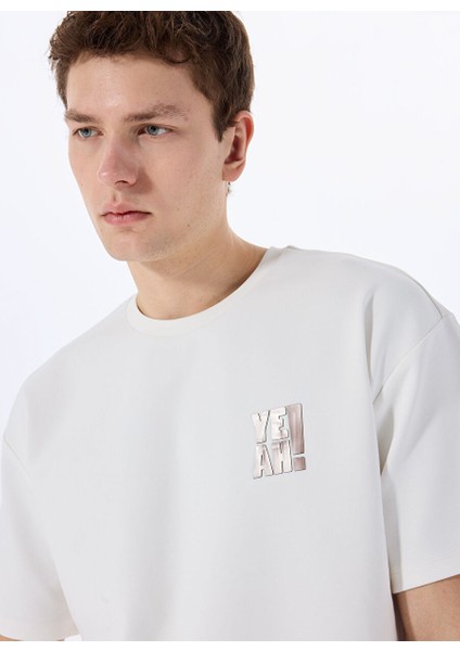 Gmg Fırenze Ekru Erkek Oversize T-Shirt GU25MSS03017
