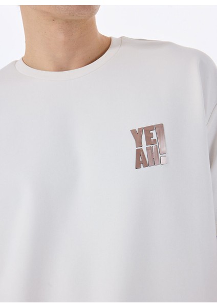 Gmg Fırenze Ekru Erkek Oversize T-Shirt GU25MSS03017