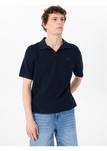 Lacivert Erkek Apaş Regular Fit Nakışlı Kazak M5SM-KZK1447