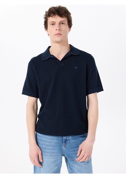 Lacivert Erkek Apaş Regular Fit Nakışlı Kazak M5SM-KZK1447