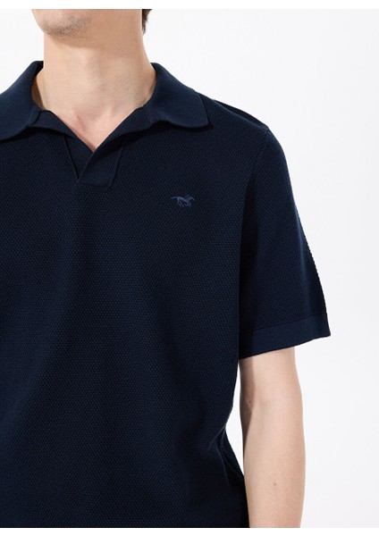 Lacivert Erkek Apaş Regular Fit Nakışlı Kazak M5SM-KZK1447
