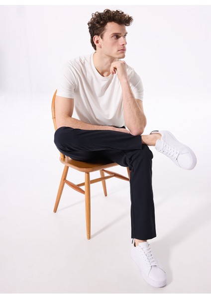 Ekru Erkek Basic Rayon Karışımlı T-Shirt F5SM-TST 2778