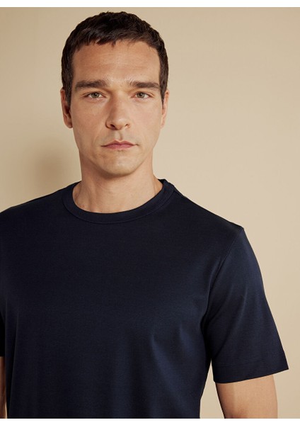 Lacivert Erkek Standart T-Shirt BBSS25MTS025 fırsatları