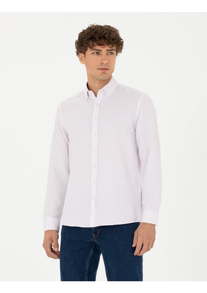 Bordo Slim Fit Uzun Kollu Gömlek modelleri