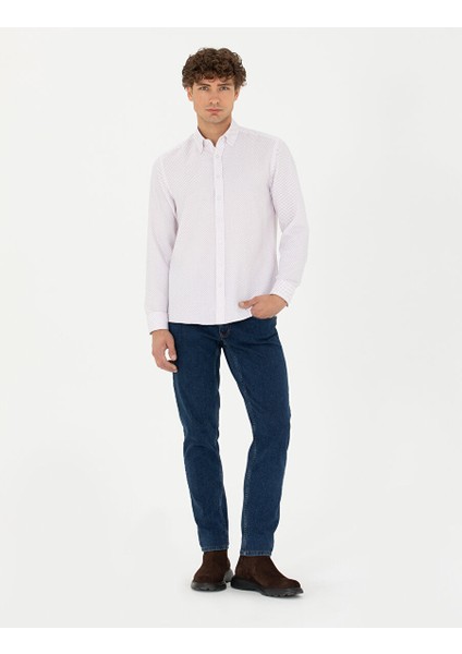 Bordo Slim Fit Uzun Kollu Gömlek fırsatları