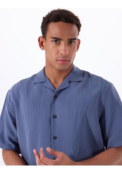 Gmg Fırenze Mavi Erkek Apaş Slim Fit Gömlek GU25MSS02215