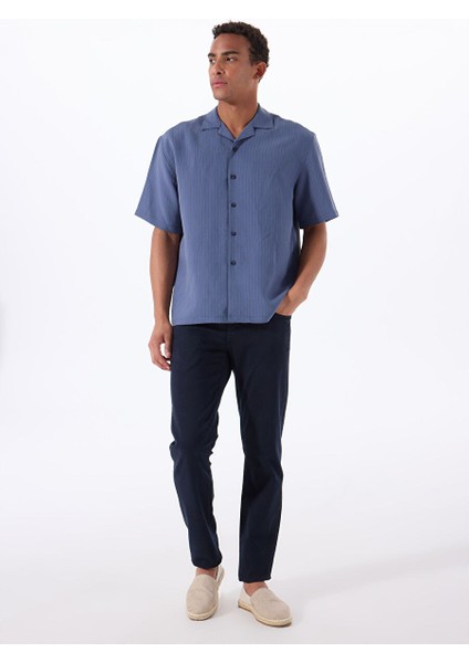 Gmg Fırenze Mavi Erkek Apaş Slim Fit Gömlek GU25MSS02215