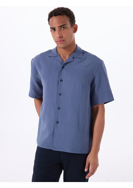 Gmg Fırenze Mavi Erkek Apaş Slim Fit Gömlek GU25MSS02215