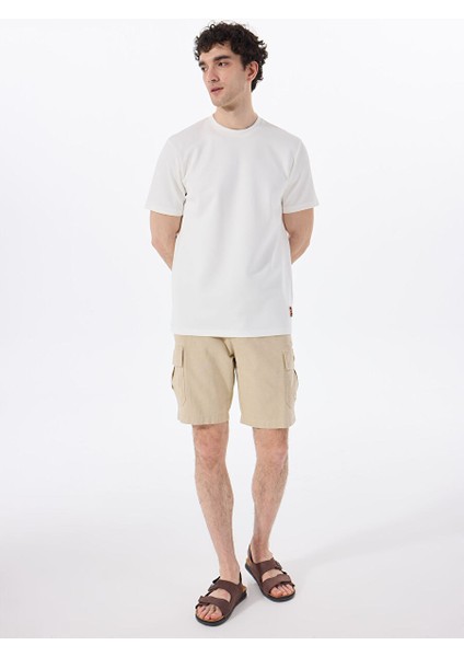 Bej Erkek Relaxed Baskılı Şort D5SM-SHT3827