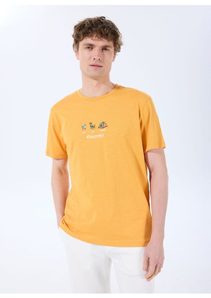 Turuncu Erkek Relaxed Baskılı T-Shirt D5SM-TST3847