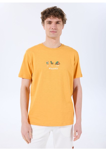 Turuncu Erkek Relaxed Baskılı T-Shirt D5SM-TST3847 modelleri