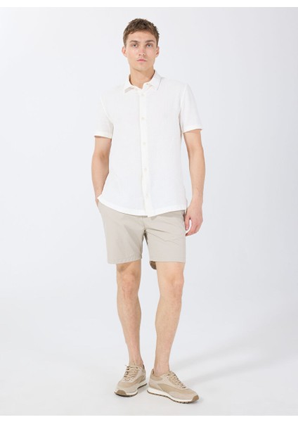 Gmg Fırenze Bej Erkek Slim Fit Şort GU25MSS09023