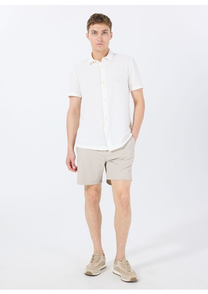 Gmg Fırenze Bej Erkek Slim Fit Şort GU25MSS09023