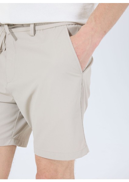 Gmg Fırenze Bej Erkek Slim Fit Şort GU25MSS09023
