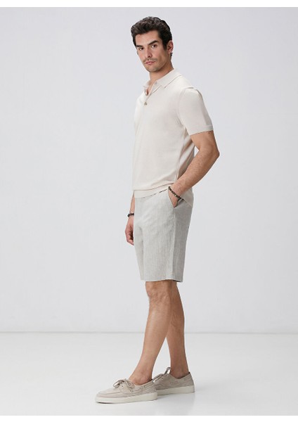 Bej Erkek Polo Slim Fit Kazak 1090454