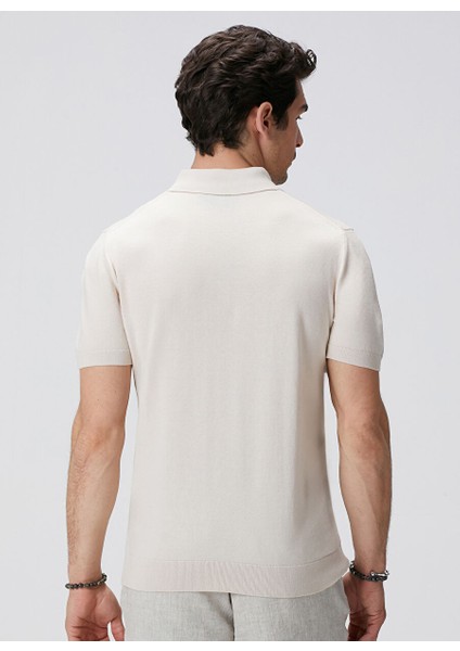 Bej Erkek Polo Slim Fit Kazak 1090454