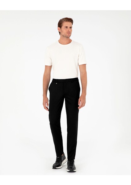 Siyah Ex. Slim Fit Kumaş Pantolon