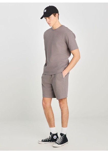 Gri Erkek Relaxed T-Shirt L2510271035 Relaxed Fit Dokulu fiyatları