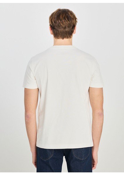 Ekru Erkek Regular Fit T-Shirt L2510154104 Regular Fit Aplikeli