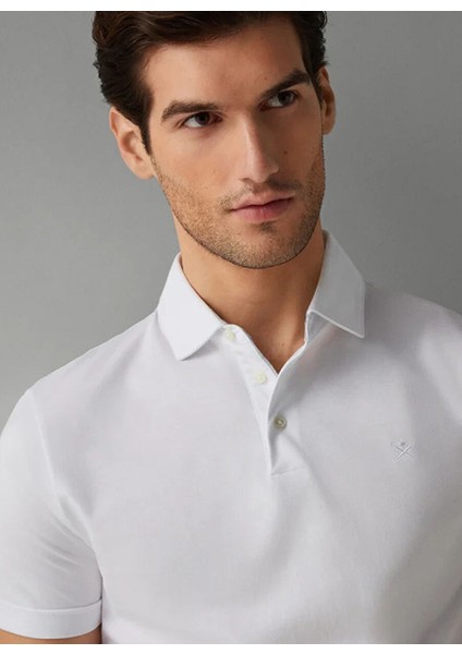 Beyaz Erkek Slim Fit Polo T-Shirt HM563205