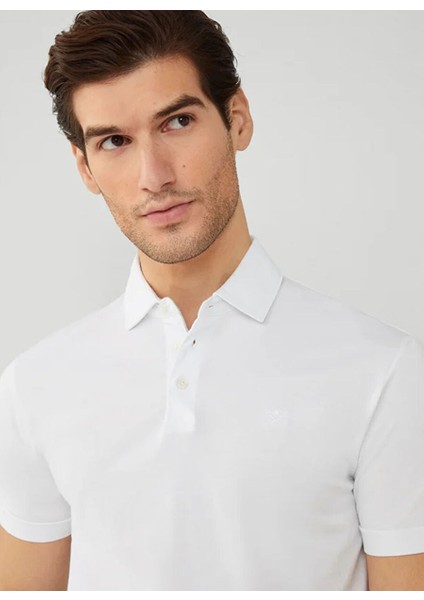 Beyaz Erkek Slim Fit Polo T-Shirt HM563205 modelleri