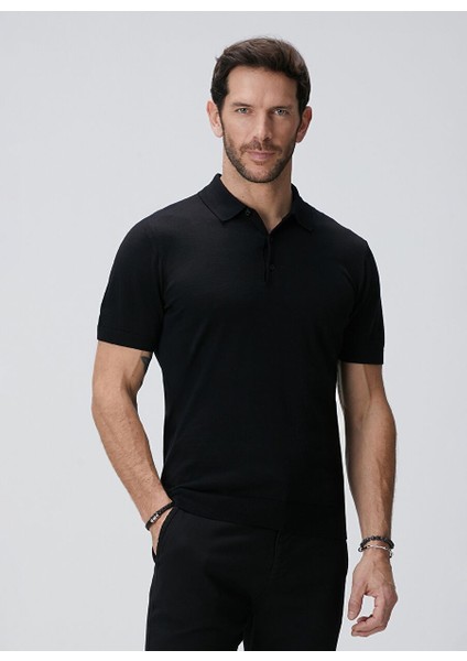 Siyah Erkek Polo Slim Fit Düz Kazak 1090454 fiyatları