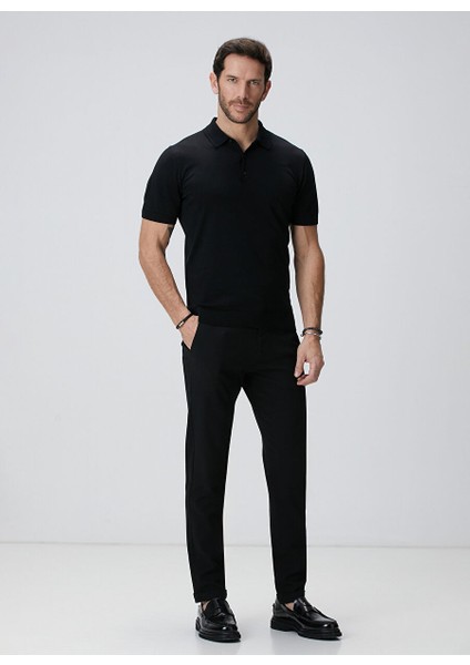Siyah Erkek Polo Slim Fit Düz Kazak 1090454 modelleri