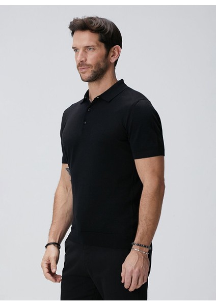 Siyah Erkek Polo Slim Fit Düz Kazak 1090454 fırsatları