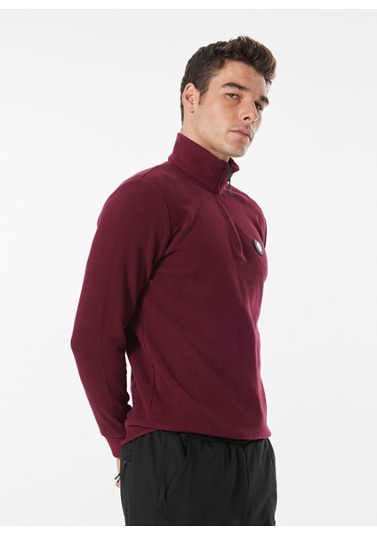 Mürdüm Erkek Fermuarlı Yaka Relaxed Sweatshirt D4WM-SWT3930