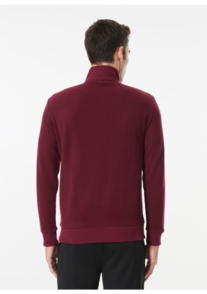 Mürdüm Erkek Fermuarlı Yaka Relaxed Sweatshirt D4WM-SWT3930