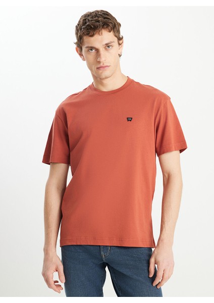 Kahverengi Erkek Relaxed T-Shirt MW7NM203877222 Relaxed Fit Small modelleri