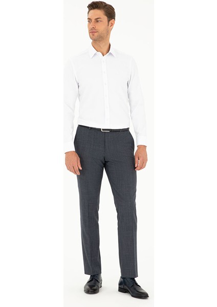 Beyaz Slim Fit Armürlü Uzun Kollu Gömlek fırsatları