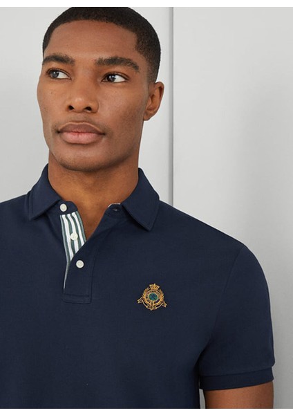 Lacivert Erkek Slim Fit Polo T-Shirt HM563267 modelleri