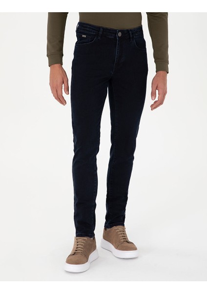 Koyu Lacivert Slim Fit Jean Pantolon
