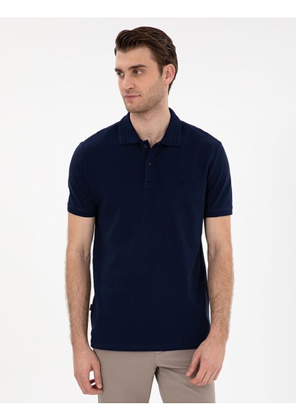 Lacivert Slim Fit Basic Tişört