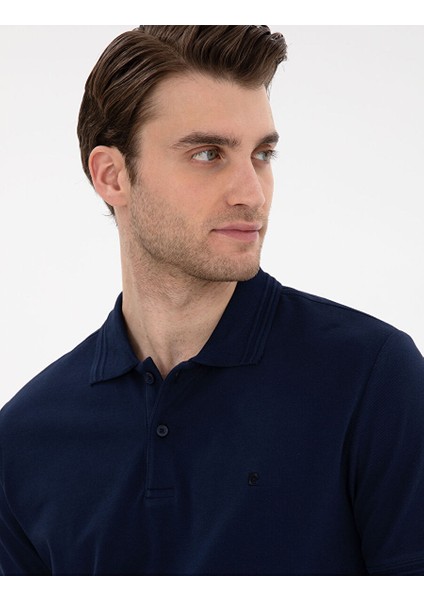 Lacivert Slim Fit Basic Tişört