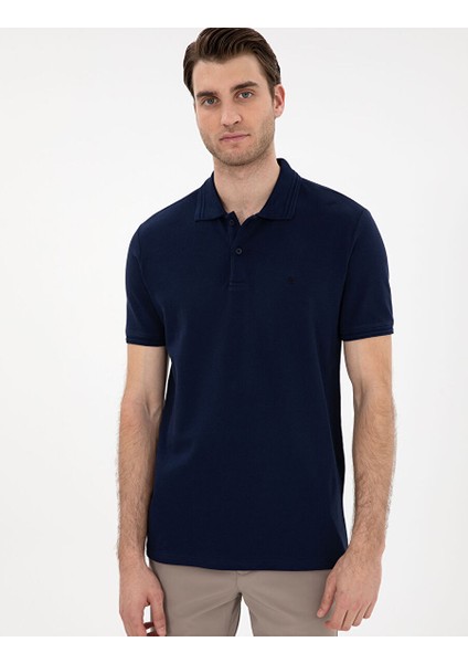 Lacivert Slim Fit Basic Tişört
