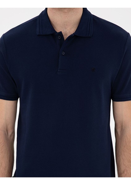 Lacivert Slim Fit Basic Tişört