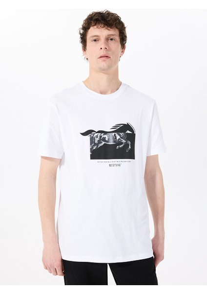 Beyaz Erkek Relaxed Baskılı T-Shirt M5SM-TST1274 modelleri