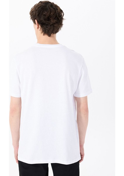 Beyaz Erkek Relaxed Baskılı T-Shirt M5SM-TST1274 indirimleri