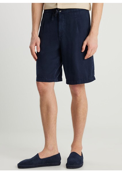 Lacivert Erkek Regular Fit Şort W2510773410 Tencel Şort modelleri