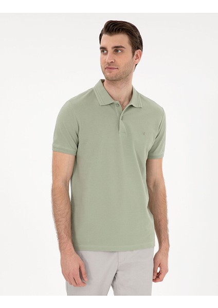 Yeşil Slim Fit Basic Tişört