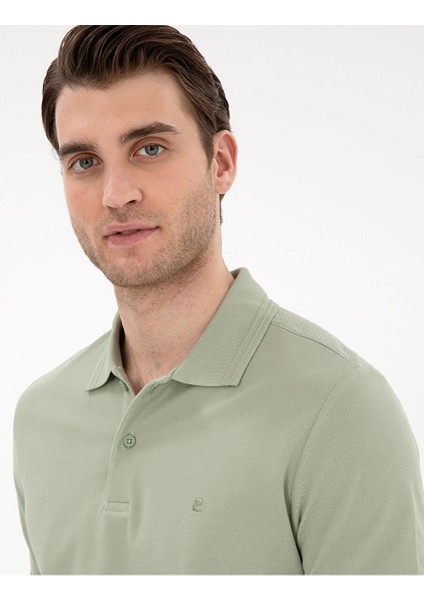 Yeşil Slim Fit Basic Tişört