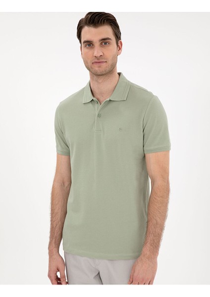 Yeşil Slim Fit Basic Tişört