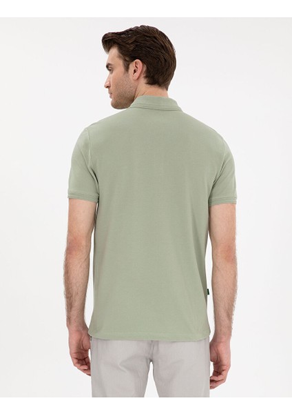 Yeşil Slim Fit Basic Tişört